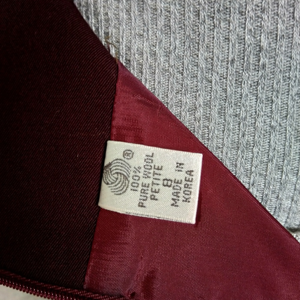 Vintage Plum Pencil Skirt Wool Ellen Tracy 8p - Picture 7 of 7